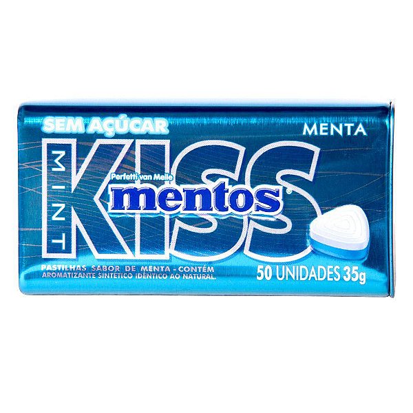 BALA MENTOS KISS MENTA LATA 35GRS
