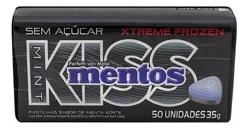 BALA MENTOS KISS LATA 35GRS MENTA FORTE