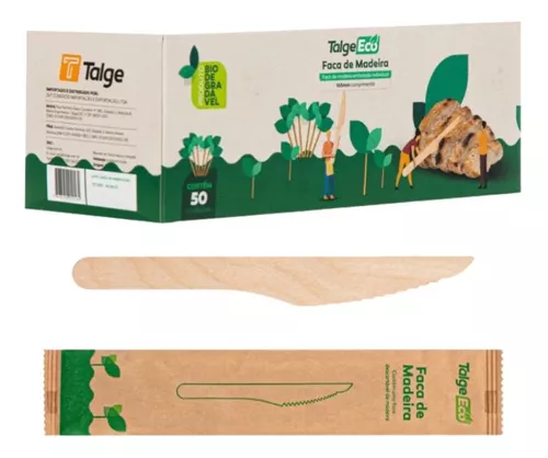FACA MADEIRA EMBALADO TALGE 165MM C/50 UNIDADES