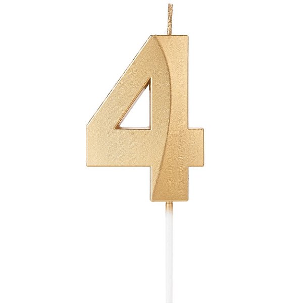 VELA DESIGN DOURADA NUMERO 4