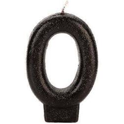 VELA COM GLITTER NUMERO 0