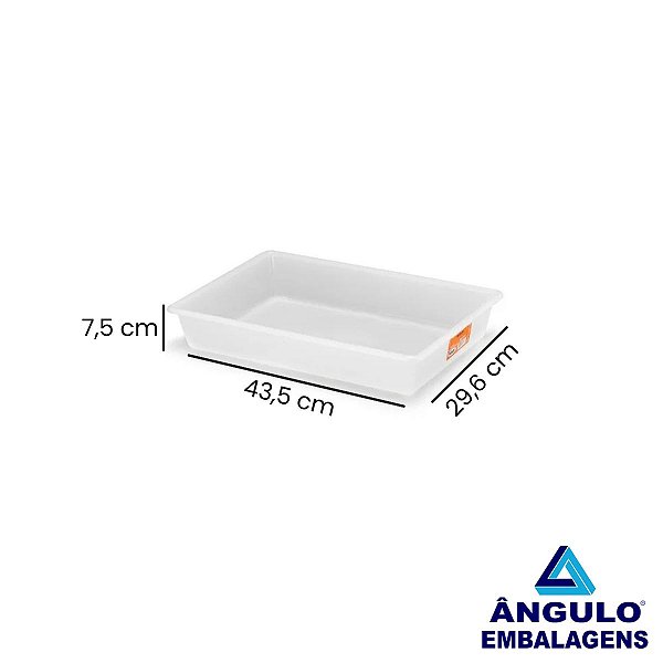 BANDEJA PLASTICA BRANCA 43x30x7,5 REF 737