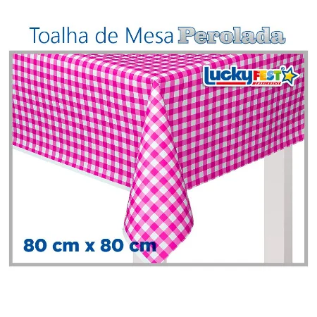 TOALHA MESA XADREZ PINK 80X80 C/10
