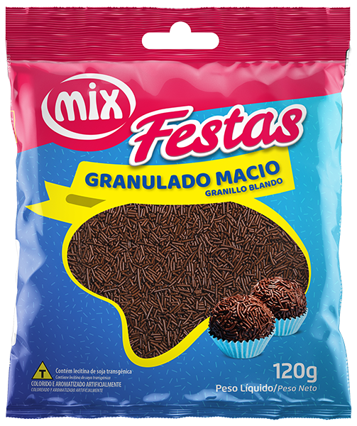 CONFEITO GRANULADO MACIO ESCURO MIX FESTAS 120G