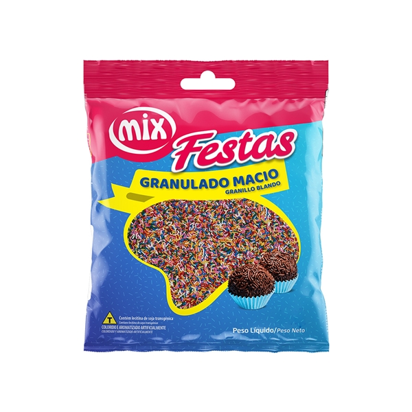 CONFEITO GRANULADO MACIO MISTO MIX FESTAS 500G