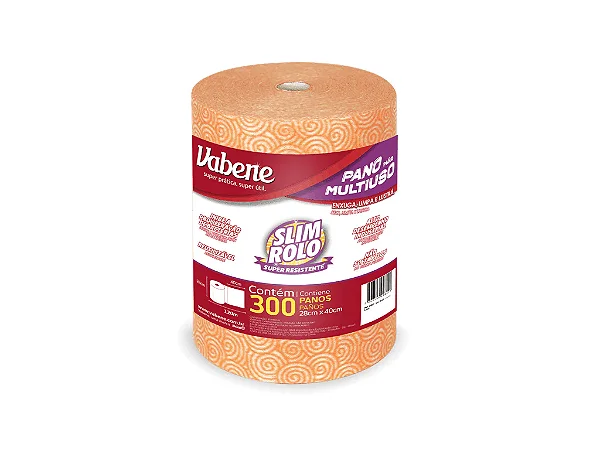 PANO MULTIUSO SLIM 40X28CM LARANJA 300 PANOS 35GRS