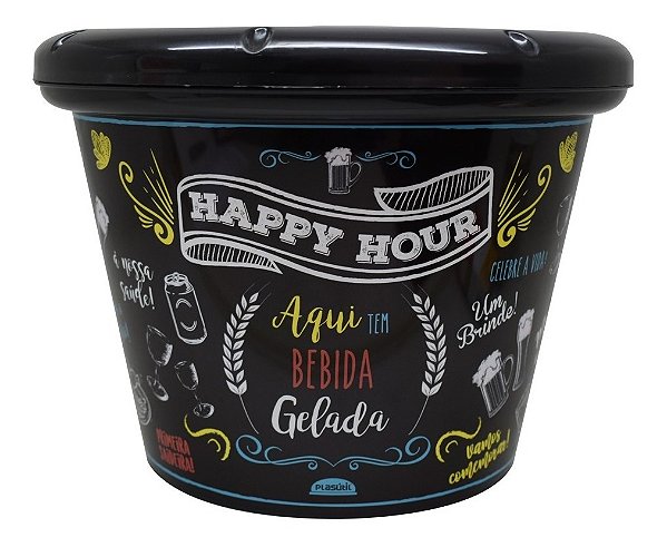 BALDE HAPPY HOUR PRETO 5,3LTS