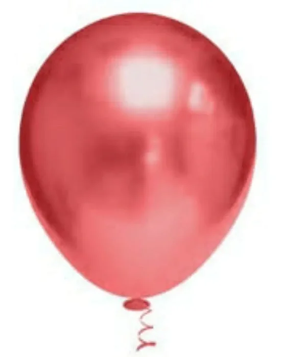 BALAO LISO N.5 METALICO VERMELHO C/25