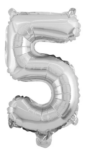 BALAO METALIZADO PRATA 75CM N.5