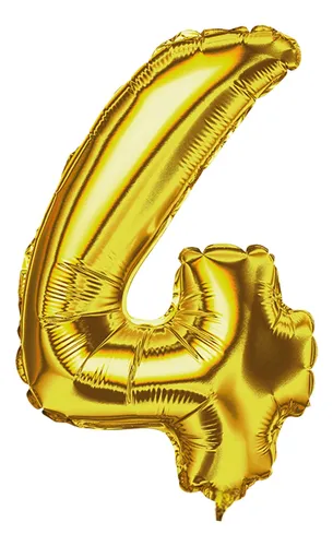 BALAO METALIZADO DOURADO 45CM N.4