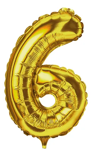 BALAO METALIZADO DOURADO 45CM N.6