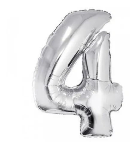 BALAO METALIZADO PRATA 45CM N.4