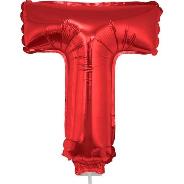 BALAO METALIZADO VERMELHO 45CM LETRA T