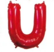 BALAO METALIZADO VERMELHO 45CM LETRA U