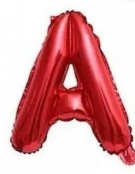 BALAO METALIZADO VERMELHO 45CM LETRA A