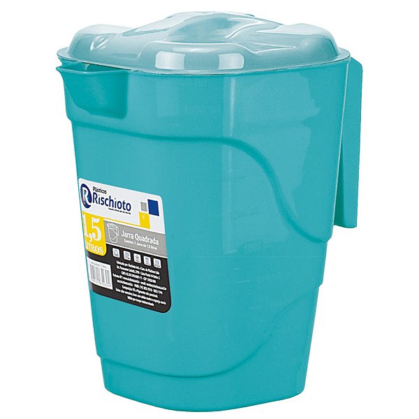 JARRA QUADRADA PLASTICA 1,5LTS CORES DIVERSAS