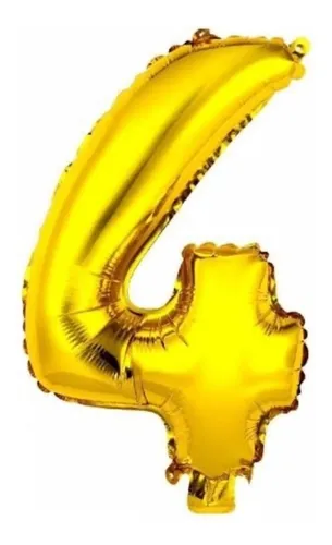 BALAO METALIZADO DOURADO 75CM N.4