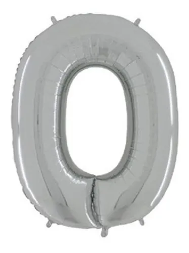 BALAO METALIZADO PRATA 75CM N.0