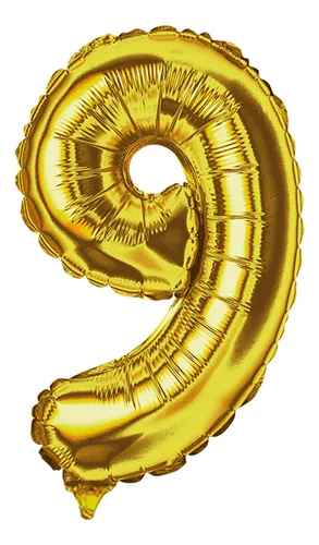 BALAO METALIZADO DOURADO 45CM N.9