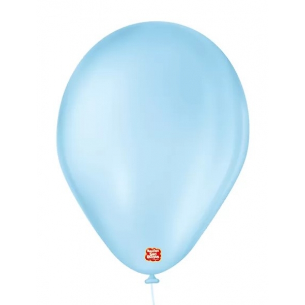 BALAO LISO 9 REDONDO AZUL BABY C/50 UNIDADES