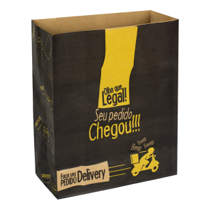 SACO PAPEL M 29X24X12CM DELIVERY AMARELO FOOD SERVICE PAC C/50 UNIDADES
