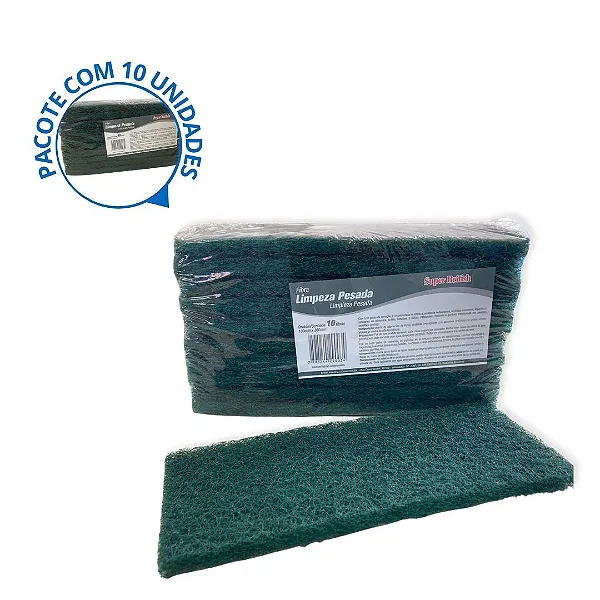 FIBRA LIMPEZA PESADA SUPER BRITISH 230MMX100MMX12,5CM PCT C/10 FIBRAS