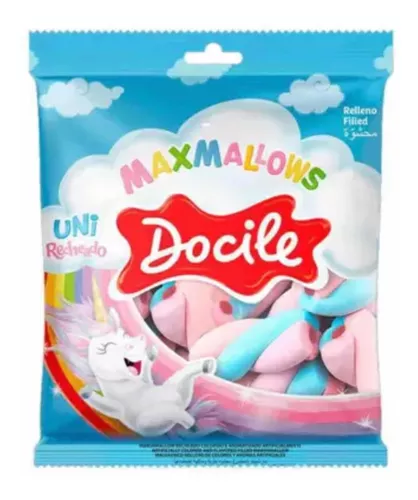 MAXMALLOWS UNICORNIO BAUNILHA/MORANGO RECHEADO 135GRS PCT