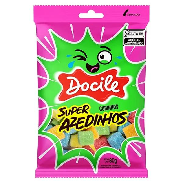 DOCIGOMA SUPER AZEDINHOS CUBINHOS DOCILE PCT 80GRS