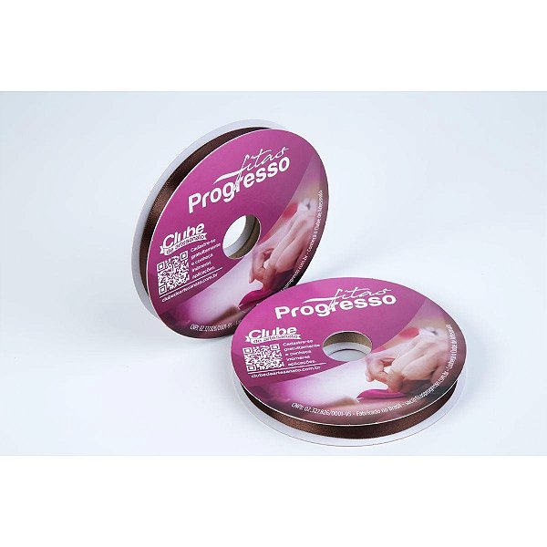 FITA CETIM SIMPLES 340 MARROM CAFE 10MMX50MT COM IMPRESSAO