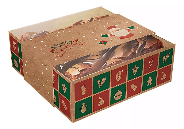 CAIXA BROWNIE C/CELOFANE NATAL KRAFT C/10 UNIDADES