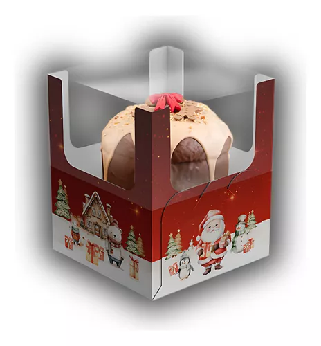 CAIXA MINI PANETONE ENCANTO NATAL ENCANTANDO C/5 UNIDADES
