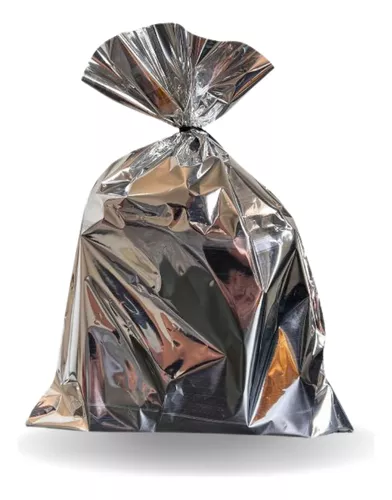 SACO PRESENTE 25X37 PRATA METAL C/50 UND