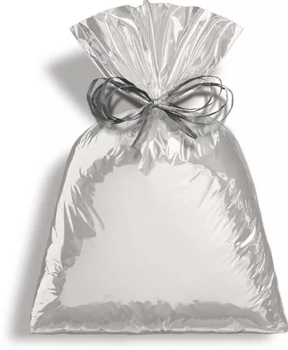 SACO PRESENTE 35X54 PRATA METALIZADO C/50 UND