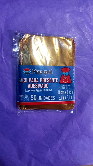 SACO PRESENTE 8X8 OURO C/50