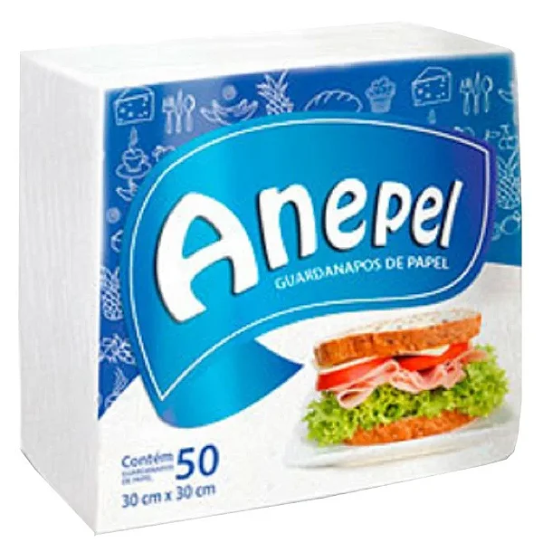 GUARDANAPO 30X30 ANEPEL BRANCO C/50 UNIDADES