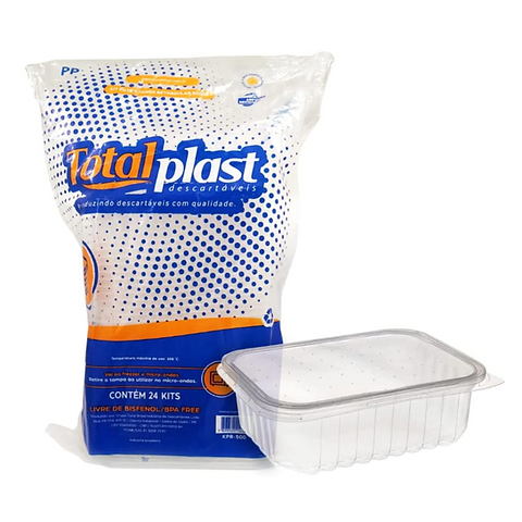 KIT 1000ML POTE RETANGULAR C/ TAMPA C/24