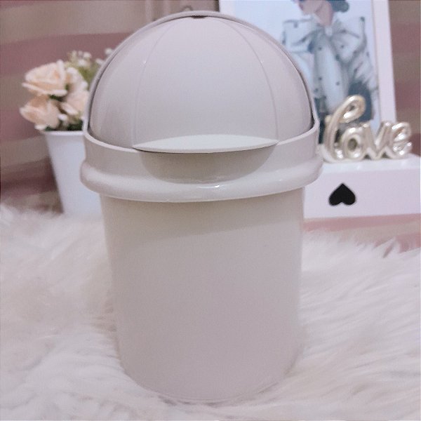 LIXEIRA PLASTICA RETRATIL 4,1 LITROS COR NUDE