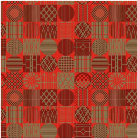 BOBINA PRES 40 CASUAL CIRCULOS VERMELHO E DOURADO REF 301