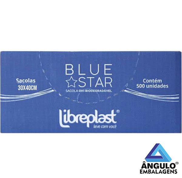 SACOLA 30X40 AZUL - BLUE STAR CX C/500