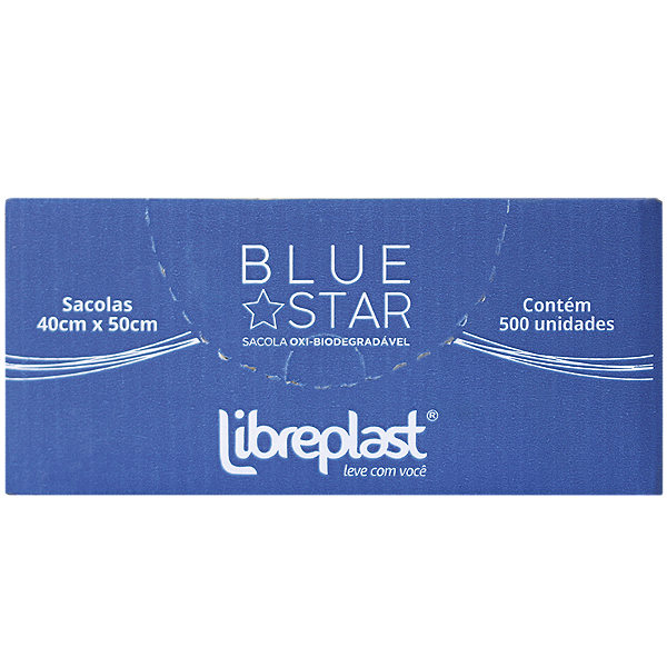 SACOLA 40X50 AZUL - BLUE STAR CX C/500