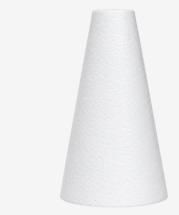 CONE EM ISOPOR MACIÇO 14CM X 8CM 1 UNIDADE