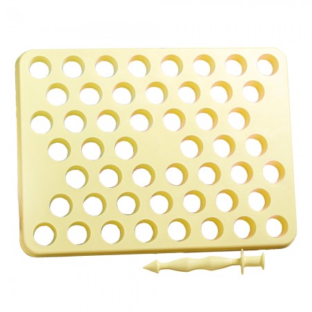 PLACA PORCIONADORA C/ EMPURRADOR 2 EM 1 AMARELA - 15gr