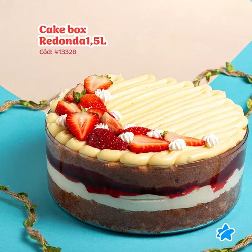 CAKE BOX ACRILICA REDONDA 1.500ML 17X7CM