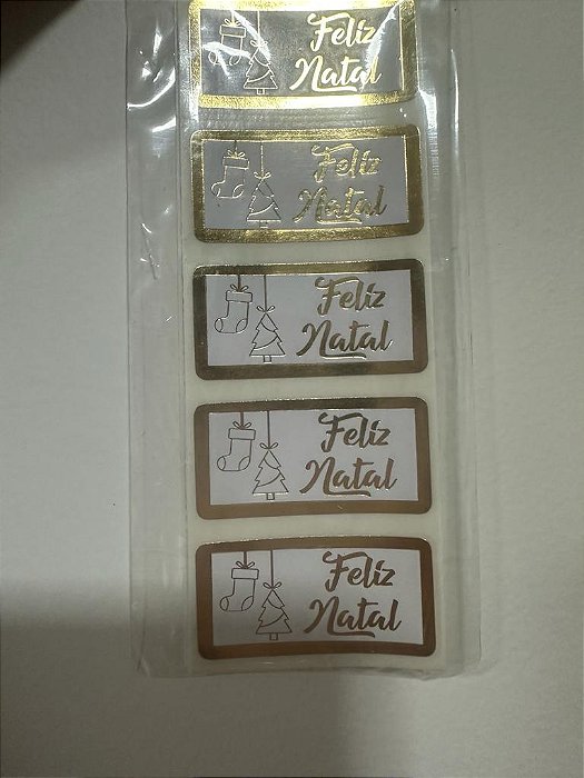 ETIQUETA COMEMORATIVA N.5 C/70 UND FELIZ NATAL 40X20MM