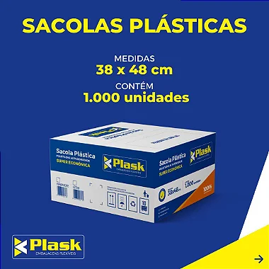 SACOLA 38X48 LEITOSA CAIXA C/1000 UNIDADES PLASK