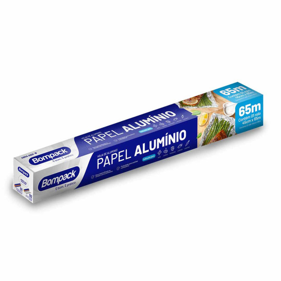 PAPEL ALUMINIO 45CM LARGURA POR 65MT COMPRIMENTO