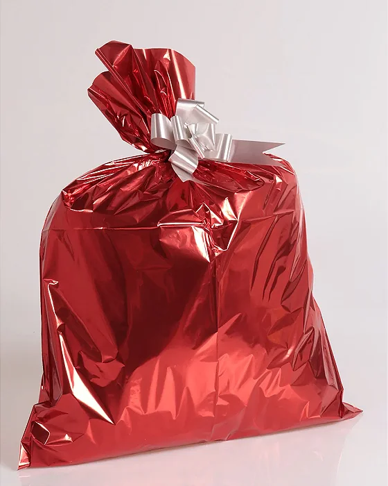 SACO PRESENTE 45X59 VERMELHO METAL C/25 UND
