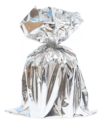 SACO PRESENTE 45X59 PRATA METALIZADO C/25 UND