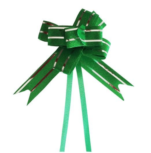 LACO PRONTO 25X12 VERDE ESCURO COM LISTRA PRATA C/10 UND