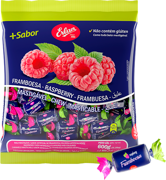 BALA MASTIGAVEL FRAMBOESA 500GR